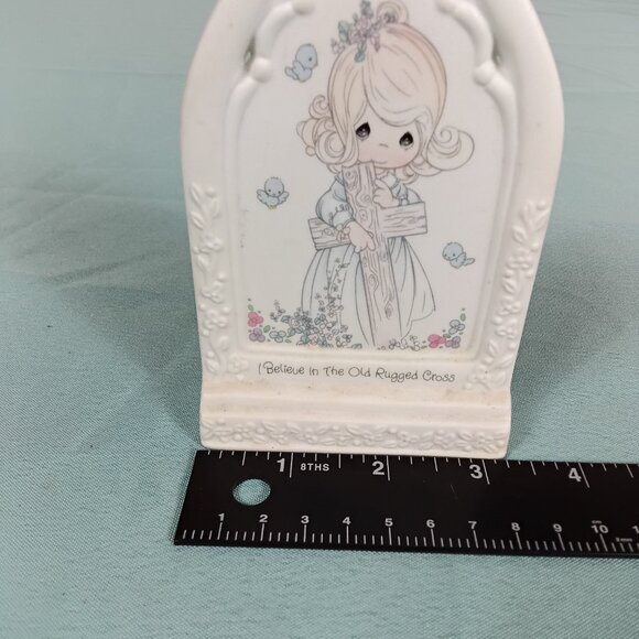 E3-5 Precious Moments I Believe In The Old Rugged Cross Plaque Enesco Porcelain - Picture 5 of 5